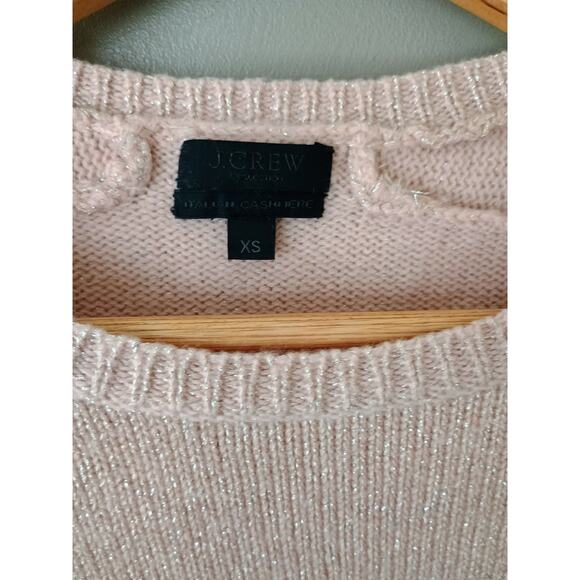 J crew Italian cashmere sparkly pink sweater xs baby doll ballet fairy core - Picture 3 of 6